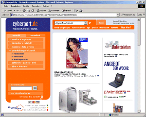 cyberport.de Screenshot (omshop) 2001